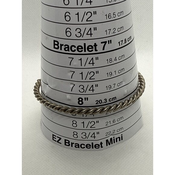 Twisted Stainless Steel Bracelet 8" Minimalist Design Durable Metal Jewelry - Picture 2 of 3